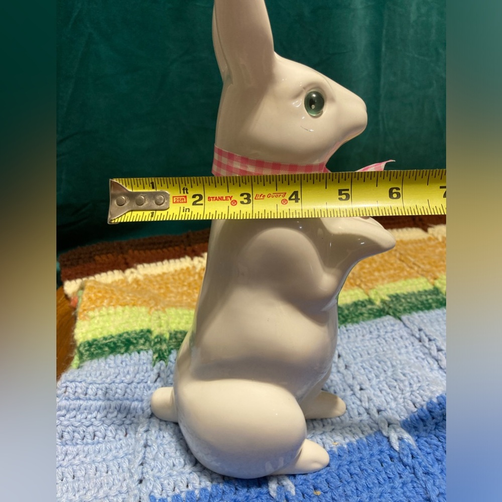 White Alert Easter Bunny Rabbit Portugal Ceramic Spring Decor - Picture 15 of 16